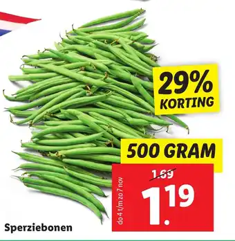 Lidl Sperziebonen 500 Gram aanbieding