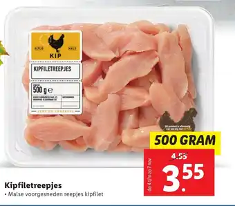 Lidl Kipfiletreepjes 500 Gram aanbieding