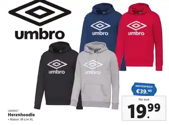 Lidl Umbro Herenhoodie aanbieding