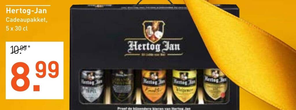 Hertog-Jan Cadeaupakket, 5 x 30 cl aanbieding bij Albert Heijn