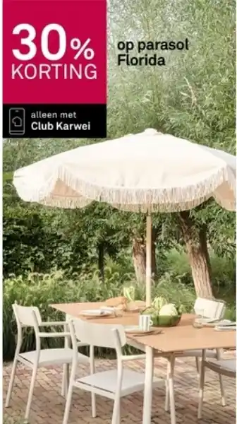 Karwei parasol Florida aanbieding