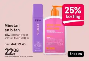 Etos Minetan en b.tan aanbieding
