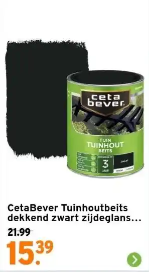 GAMMA CetaBever Tuinhoutbeits dekkend zwart zijdeglans 750 ml aanbieding