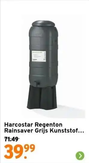 GAMMA Harcostar Regenton Rainsaver Grijs Kunststof 100 Liter aanbieding