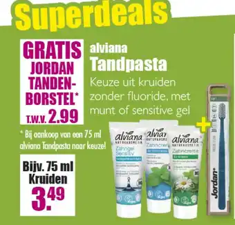 Gezond & Wel alviana Tandpasta 75ml aanbieding