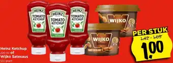 Vomar Voordeelmarkt Heinz Ketchup of Wijko Satesaus aanbieding