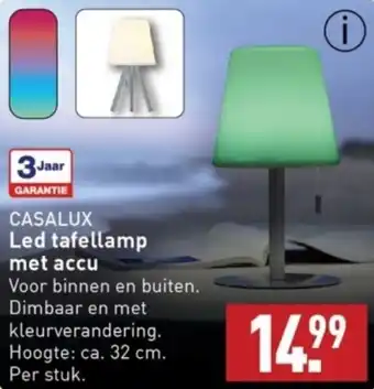 ALDI CASALUX Led tafellamp met accu aanbieding