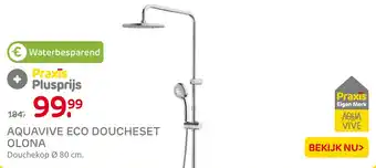 Praxis AQUAVIVE ECO DOUCHESET OLONA Douchekop Ø 80 cm. aanbieding