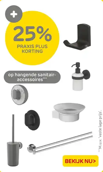 Praxis hangende sanitair accessoires aanbieding