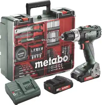 Bol.com Metabo BS 18 L 18V Li-Ion accu schroef-/boormachine set (2x 20Ah accu) in koffer incl. 73-delige accessoires set aanbieding