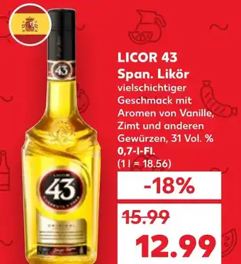 Kaufland DE LICOR 43 Span. Likör aanbieding