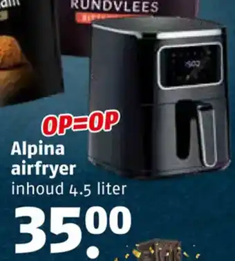 Poiesz Alpina airfryer  4.5 liter aanbieding