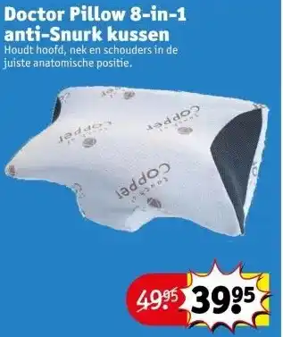 Kruidvat Doctor Pillow 8-in-1 anti-Snurk kussen aanbieding