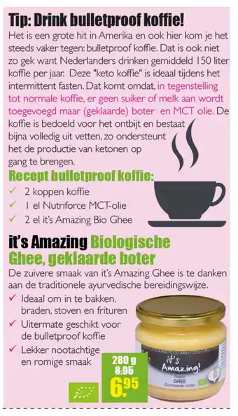 Gezond & Wel it's Amazing Biologische Ghee, geklaarde boter 280g aanbieding