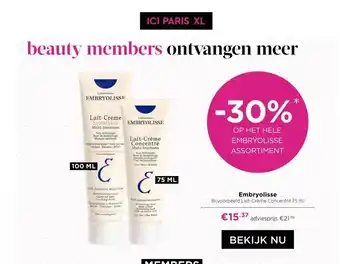 ICI Paris XL Embryolisse Bijvoorbeeld Lait-Crème Concentré 75 ml aanbieding