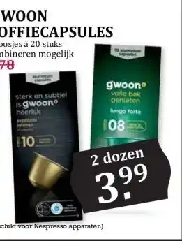 Boon`s Markt G'WOON KOFFIECAPSULES aanbieding