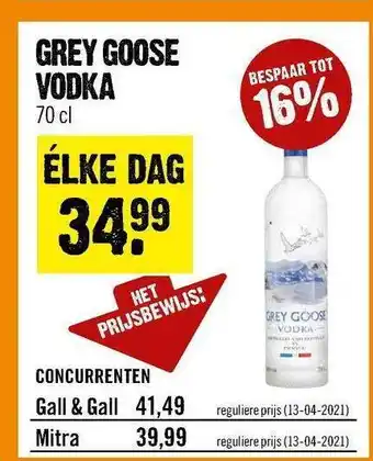 Dirck 3 Grey Goose Vodka 70cl aanbieding