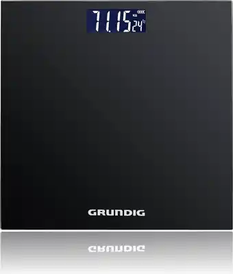 Bol.com Grundig Weegschaal - Digitale Personenweegschaal - 50 Gram Nauwkeurig - 2 tot 180 Kilo - Zwart aanbieding