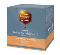 De Online Drogist Bee Honest Men Hair & Body Bar 2-in-1 Sandelhout & Honing aanbieding
