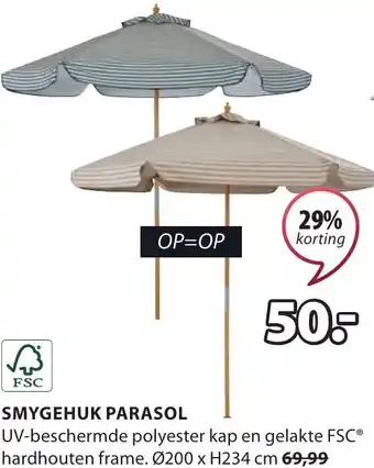 Jysk SMYGEHUK PARASOL Ø200 x H234 cm aanbieding