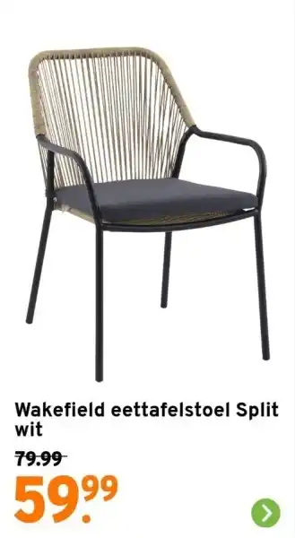 GAMMA Wakefield eettafelstoel Split wit aanbieding