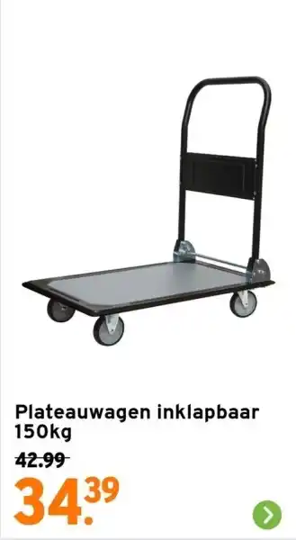 GAMMA Plateauwagen inklapbaar 150kg aanbieding