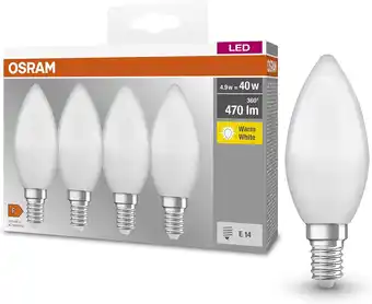 Amazon OSRAM LED lamp | Lampvoet: E14 | Warm wit | 2700 K | 5,50 W | mat | LED BASE CLASSIC B [Energie-efficiëntieklasse A+] aanbieding