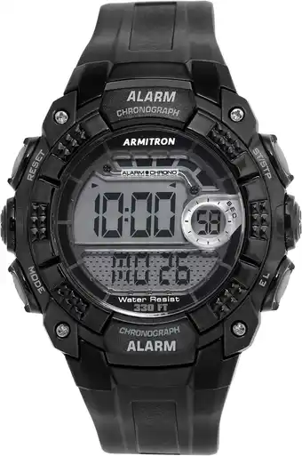 Amazon Armitron Sport herenhorloge met digitale chronograaf en harsband, 40/8209BLK aanbieding