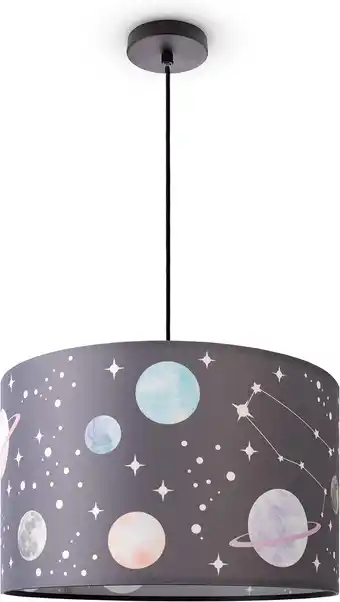 Amazon Paco Home Hanglamp Kinderkamer Pendelarmatuur Baby Lampenkap Stof Rond Wolken Hemel Sterren Kinderlamp E27 aanbieding