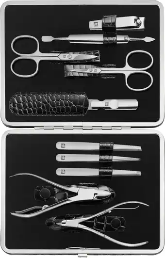 Amazon ZWILLING Klassiek Inox Manicure Pedicure 10-Delig Set in Zwart Lederen Zaak aanbieding
