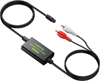 Amazon LiNKFOR DAC Converter Digitale naar Analoge Converter Digitale SPDIF Toslink naar Analoge Stereo Audio RCA L/R Audio Adapter aanbieding