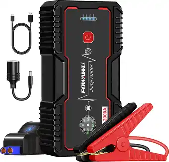 Amazon FOWAWU 20800 mAh 2000A Jump Starter,Draagbare Car Jump Starters(7.5L gas/6.0L dieselmotor),Auto starthulp Ultrasafe Intellige aanbieding