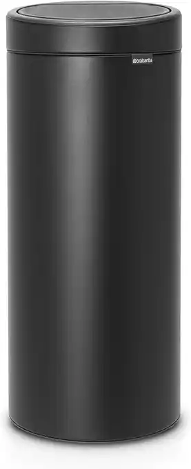 Amazon Brabantia Touch Bin Prullenbak, Kunststof Binnenemmer, Mineral Moonlight Black, 30 Liter aanbieding