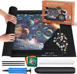 Amazon ZOYIDOUX Puzzelmat, puzzelrol, 3000 stukjes, rolmat, spaarder, puzzelonderlegger, jigsaw rollen, puzzelpad van vilt, jigsaw m aanbieding