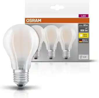 Amazon OSRAM LED lamp | Lampvoet: E27 | Warm wit | 2700 K | 7 W | mat | LED BASE CLASSIC A [Energie-efficiëntieklasse A++] aanbieding