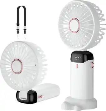 Amazon Rafada Handventilator, draagbare mini-ventilator, oplaadbaar, kleine zakventilator met 5 snelheden, geïntegreerde 4200 mAh-ac aanbieding