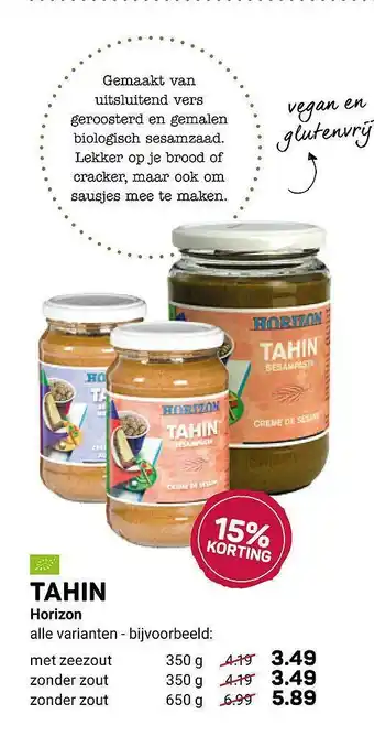 Ekoplaza Tahin Horizon 15% Korting aanbieding