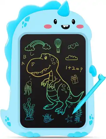 Amazon ALLCELE Lcd-schrijfbord, voor kinderen, 21,6 cm (8,5 inch), kleurrijk toverbord, dinosaurus-tekenbord, voor kinderen van 2-8  aanbieding