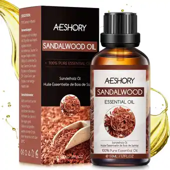 Amazon AESHORY Sandelhout Etherische Olie 50ML, 100% Pure en Natuurlijke Sandelhoutolie voor Diffuser, Sandelhout Aromatherapie Geur aanbieding