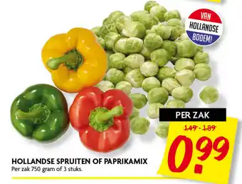 Dekamarkt Hollandse Spruiten of Paprikamix 750g aanbieding