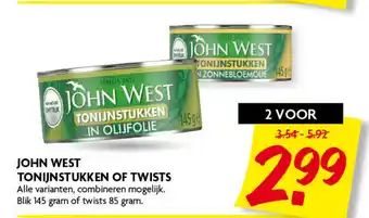 Dekamarkt John West Tonijnstukken of Twists aanbieding