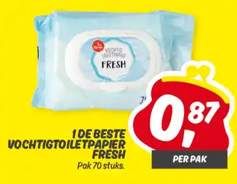 Dekamarkt 1 de Beste Vochtigtoiletpapier Fresh aanbieding