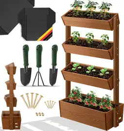Amazon KESSER Plantentrap, kruiden, bloemen in trapvorm, kruidentuin, bloembakken, inclusief worteldoek, bed voor planten voor op te aanbieding