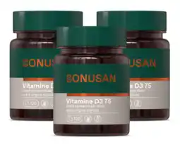 De Online Drogist Bonusan Vitamine D3 75mcg 3000IE Capsules Multiverpakking aanbieding