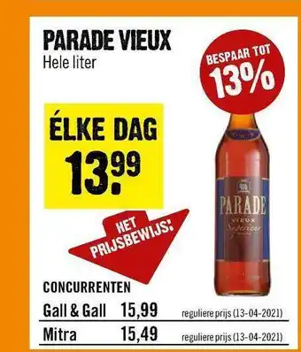 Dirck 3 Parade Vieux aanbieding