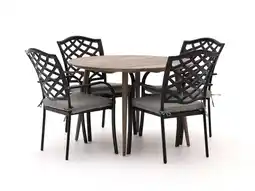 Kees Smit Hartman Berkeley/ROUGH-K ø 115cm dining tuinset 5-delig aanbieding