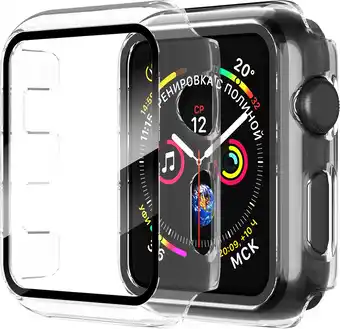 Amazon Diruite 2 Stuks Case voor Apple Watch Series 3/2/1 42mm Gehard Glas Bescherm Screen Protector,HD Allround Bescherming Hoesje  aanbieding