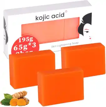 Amazon Pure Kojic Acid Skin Brightening Soap, zeepstaaf voor diepe gezichts- en lichaamshuidreiniging met een schuimnet, gezichts- e aanbieding