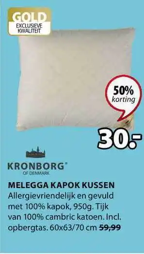 Jysk Melegga Kapok Kussen aanbieding