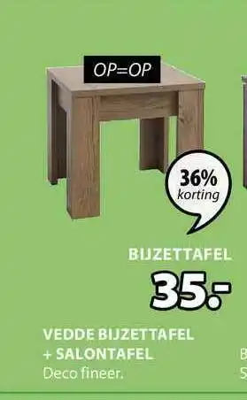 Jysk Vedde Bijzettafel + Salontafel aanbieding